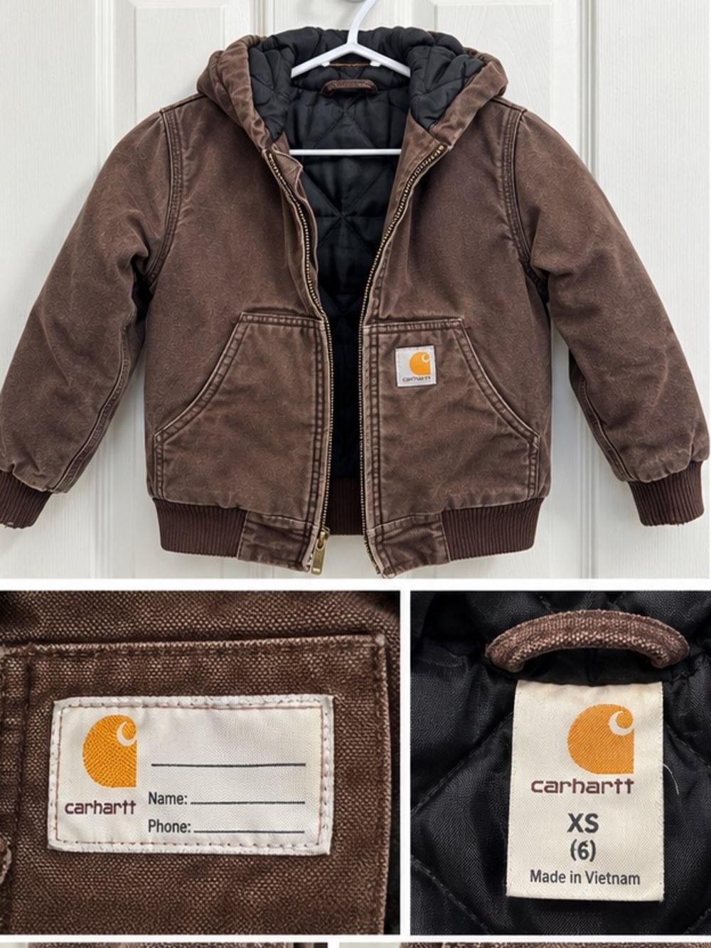 Carhartt Kids Brown Hooded Duck Jacket